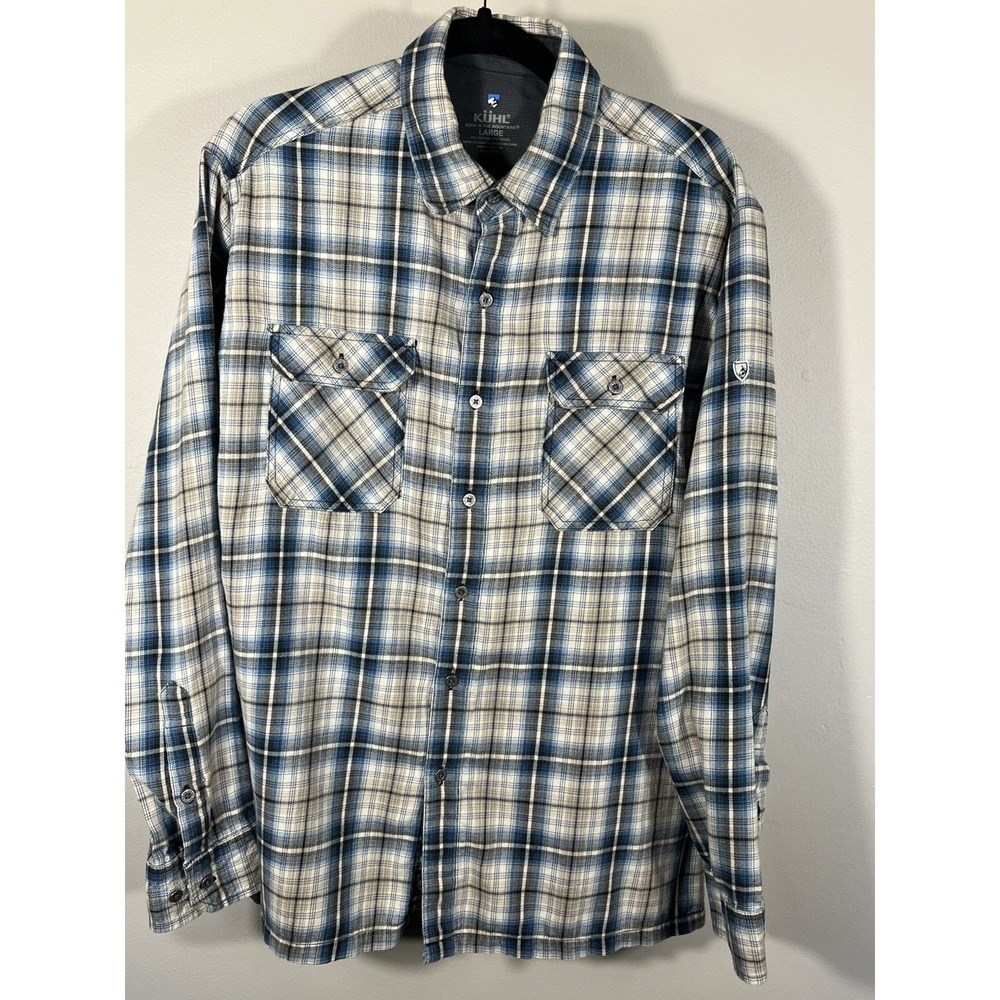 Kuhl Men's Dillingr Flannel Plaid Button Down Long Sleeve Shirt Size Large